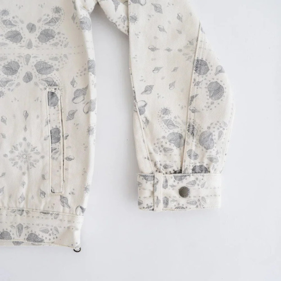 SER.O.YA Braxton Cream Sea Shells Hoodie  Pullover Denim Jacket S NWT - Picture 7 of 13